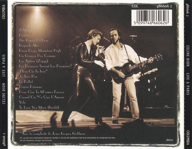 Celine Dion  Live A Paris : Back